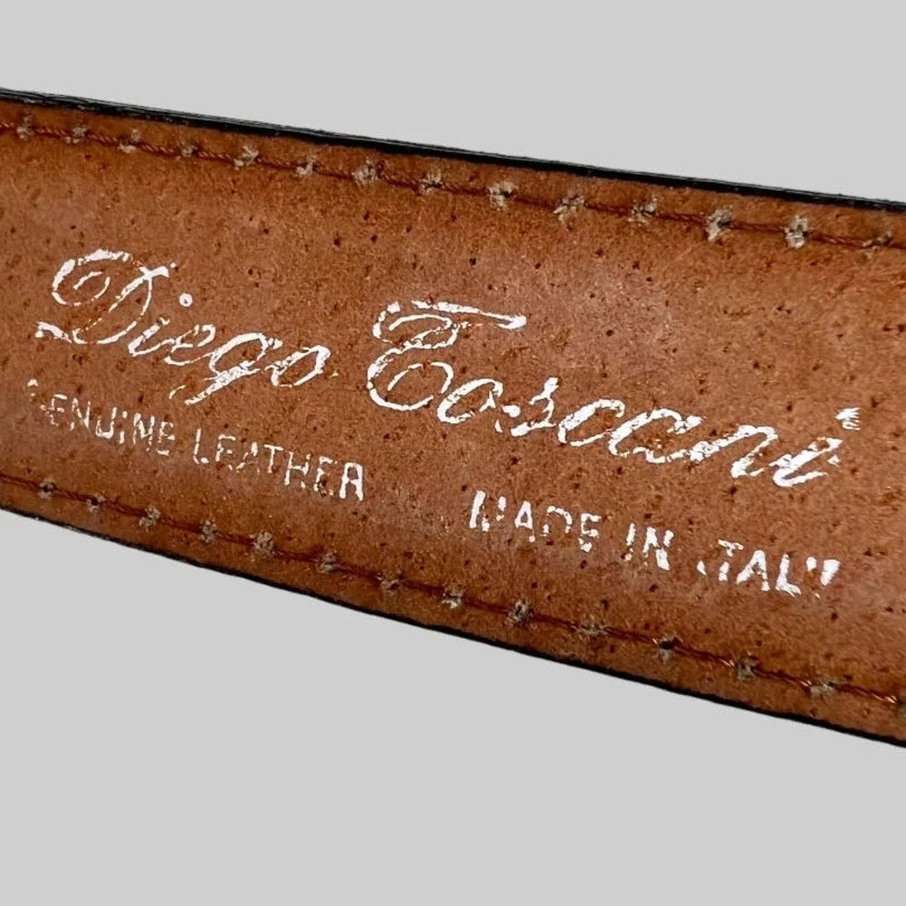 DIEGO TOSCANI Leather Belt in Dark Brown Men's Size 38 Waist